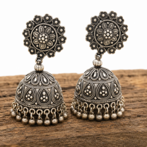 Oxidized Jhumka Earrings